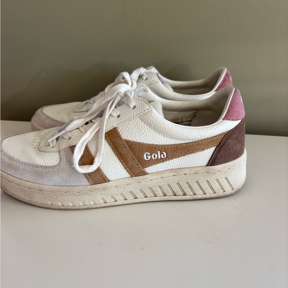 Gola Shoes - Gola White and Brown Sneakers